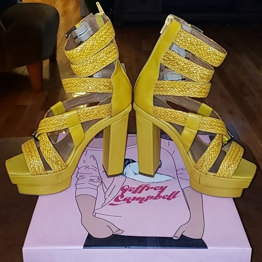 Sexy Strappy Platform Sandal- Yellow